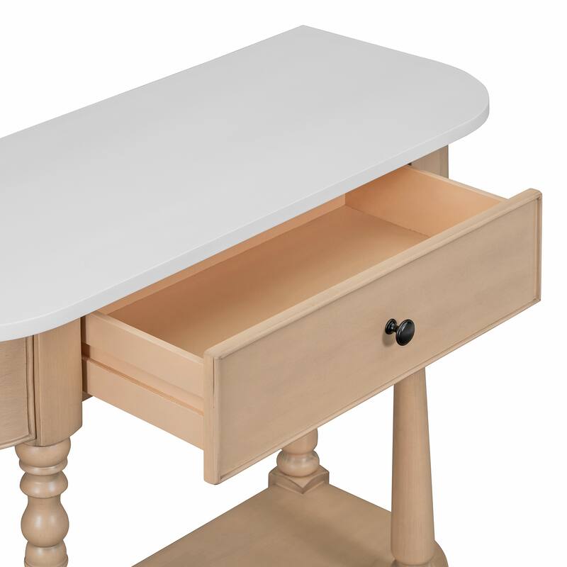 36 Inch Wood Console Table with Drawer and Shelf for Entryway