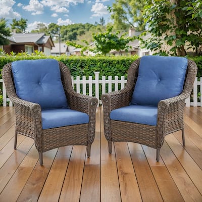 Gymojoy Outdoor Wicker Patio Chairs Set of 2 with Cushions