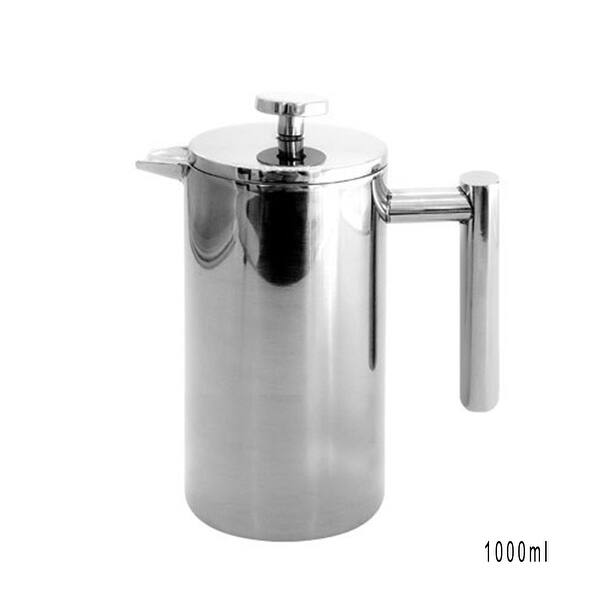 Stainless Steel French Press Coffee Tea Maker Double Walled Pot With