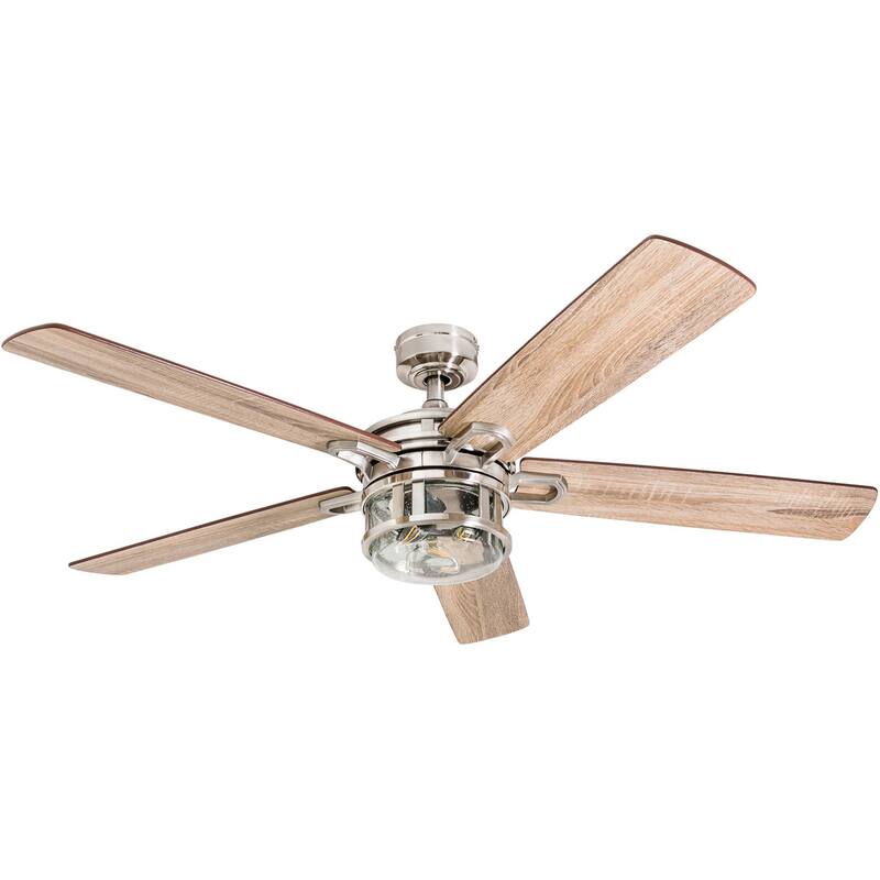 52" Honeywell Bonterra Brushed Nickel Contemporary Indoor LED Ceiling Fan with Light and Remote Control