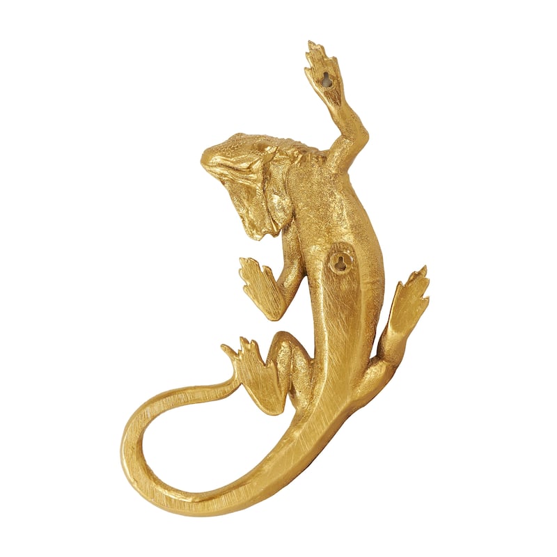 Polystone Animal Textured Climbing Home Wall Decor - Gold - Roche River Decor