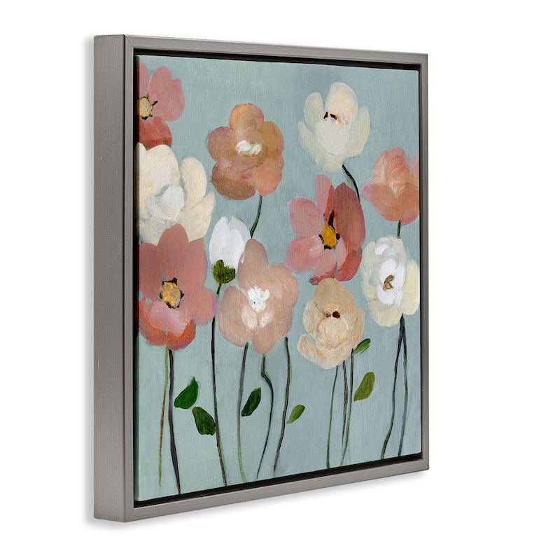 Stupell Soft Mixed Blossoms Framed Floater Canvas Wall Art Design By Charity Henderson
