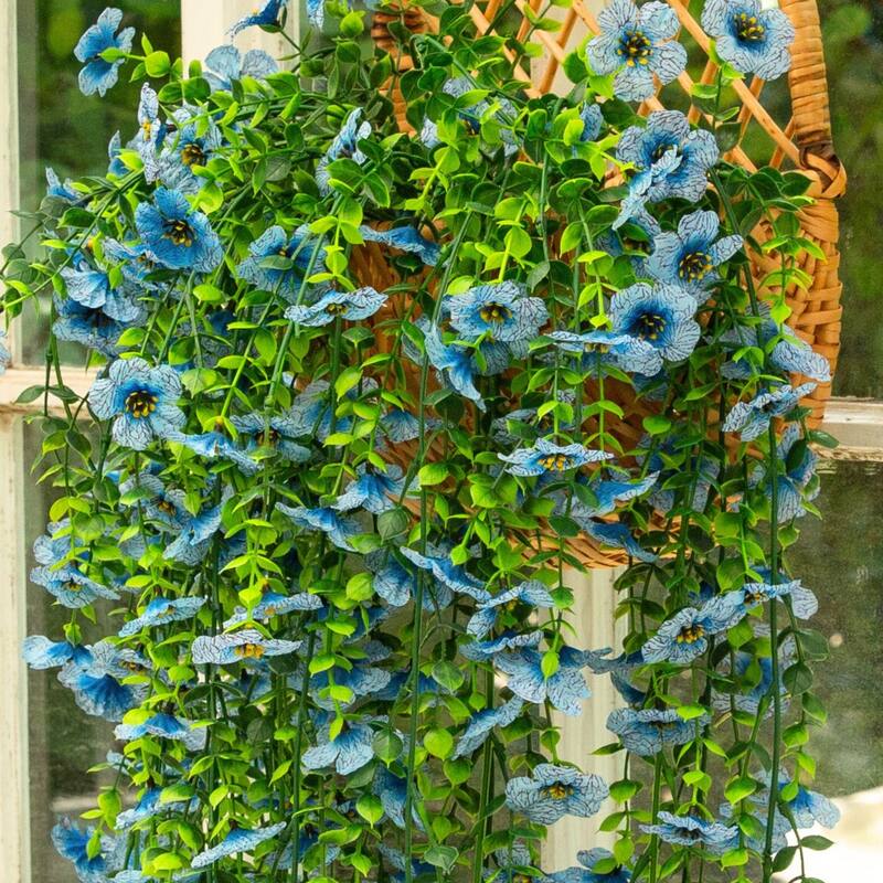31-in UV Resistant Artificial Daisy Hanging Plant - Set of 6