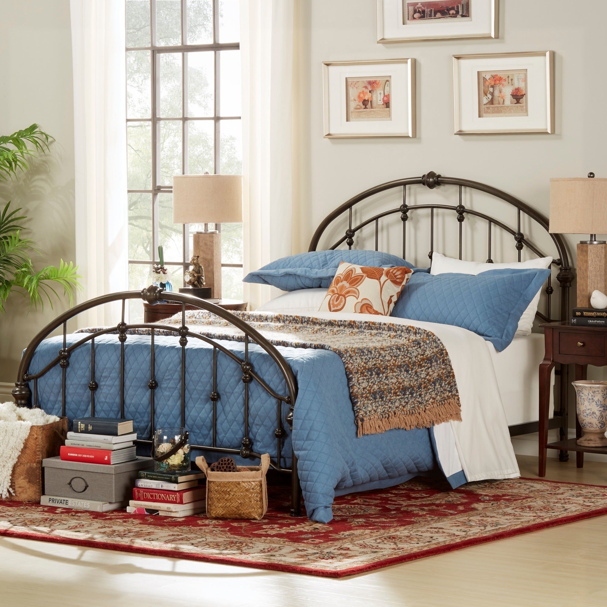 Lacey Round Curved Double Top Arches Victorian Iron Bed by iNSPIRE
