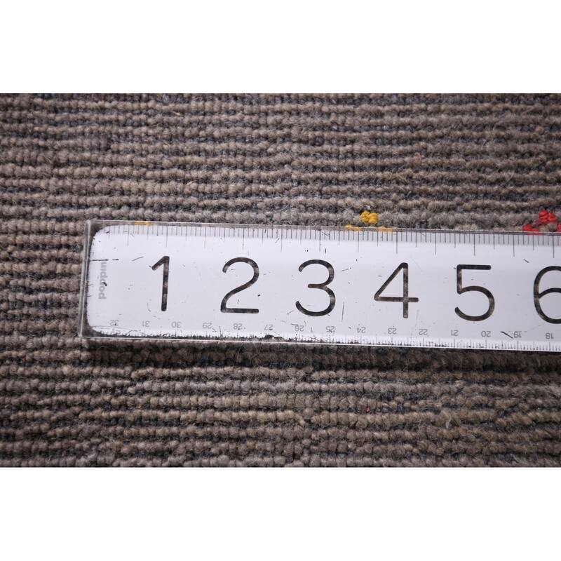 Earth Tone Gabbeh Oriental Area Rug Hand-Knotted Wool Carpet - 8'2" X 9'10"