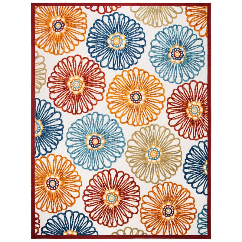 SAFAVIEH Cabana Rajni Indoor/ Outdoor Waterproof Patio Floral Rug