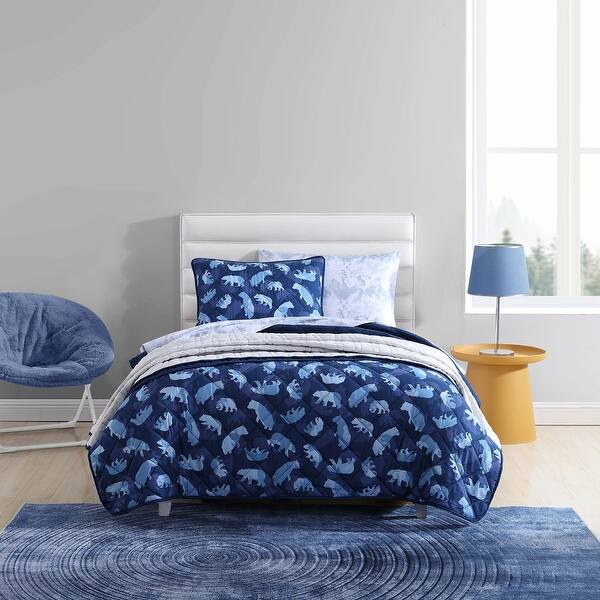 slide 2 of 10, Eddie Bauer Kids Camp Camo Navy Quilt Set