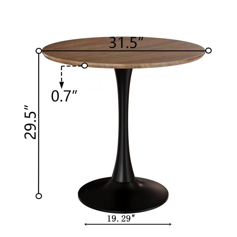 31.5" Round Dining Table 2-4 People with MDF Table Top&Pedestal Base(only table)