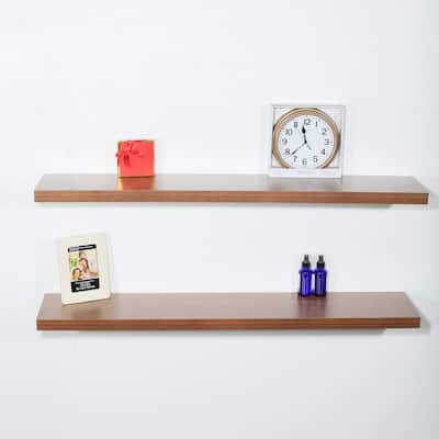 Set of 2 Modern and Contemporary JD Walnut Floating Shelf - 47.2*9.25*1.5 inches