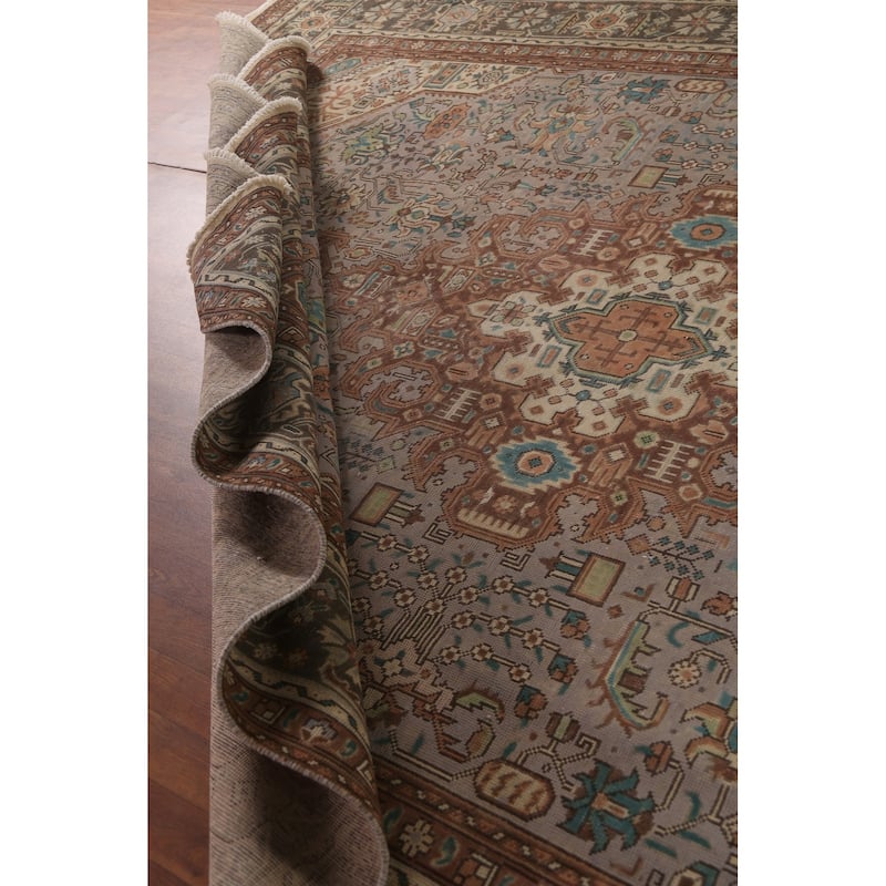 Traditional Tabriz Persian Vintage Area Rug Hand-Knotted Wool Carpet - 9'3"x 12'5"