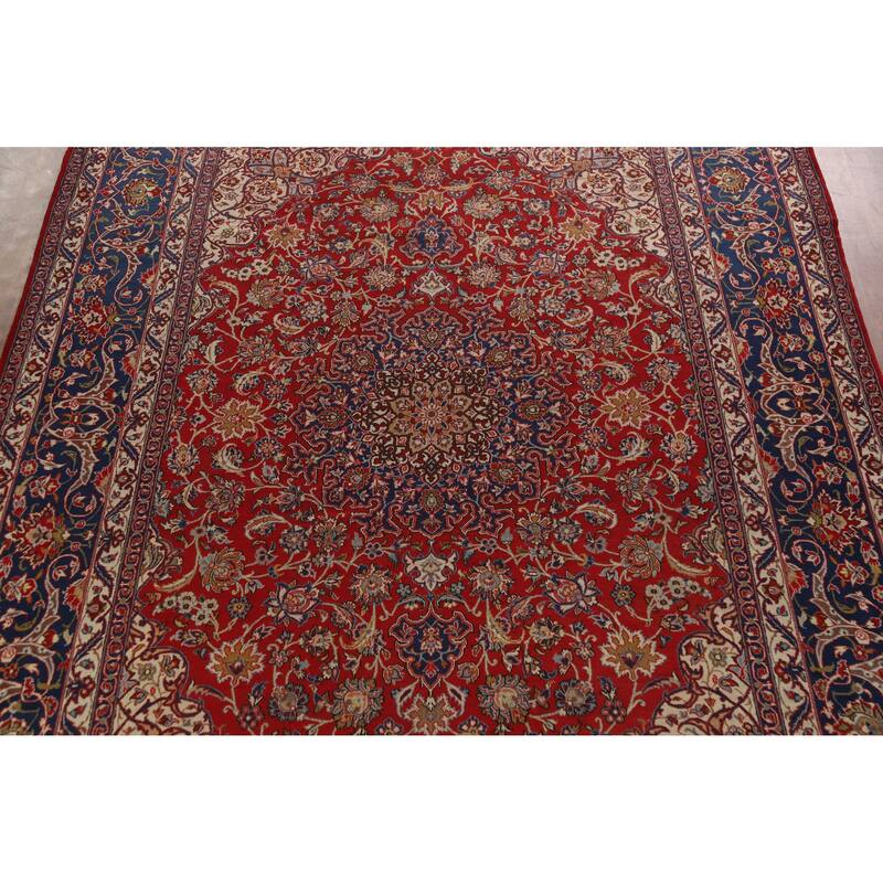 Hand Knotted Oriental 100% Wool Carpet Traditional Floral Red Najafabad Area Rug - 16' 8'' X 10' 4''