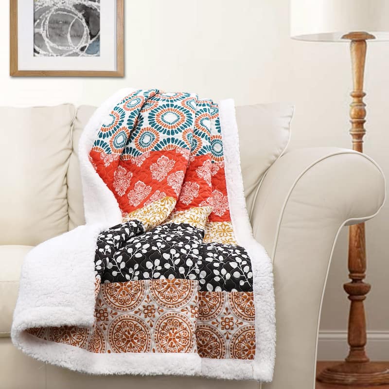 The Curated Nomad Presidio Bohemian Stripe Sherpa Throw