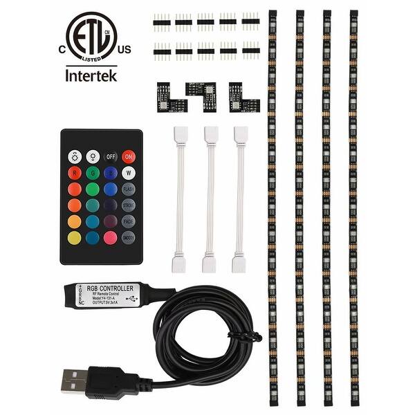 Shop 4pcs 20 Led Strip Lights Usb 16 Colors 4 Modes Rf Remote On Sale Overstock 14207580