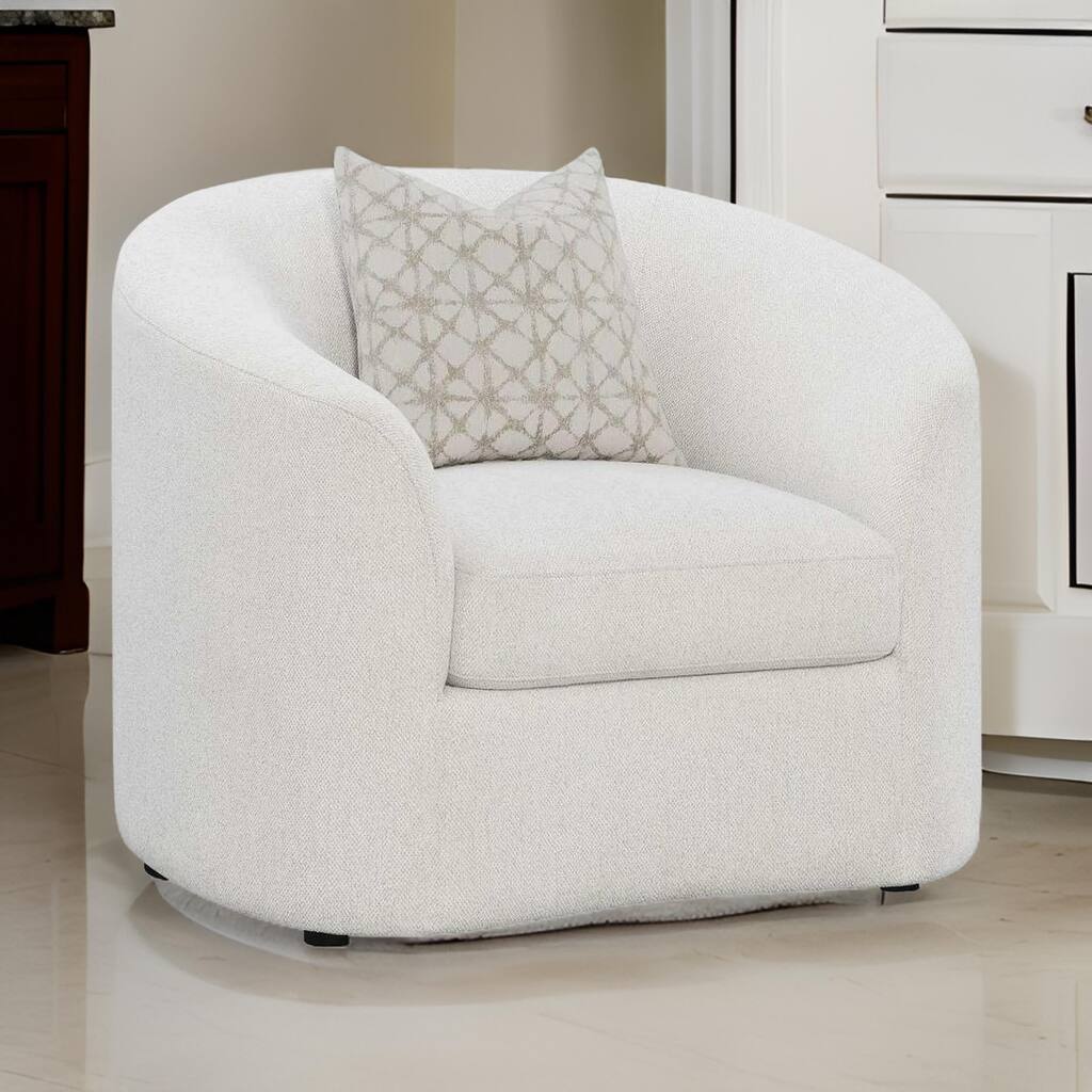 43 Inch Accent Chair, Curved Backrest and Sloped Armrests, Smooth Gray