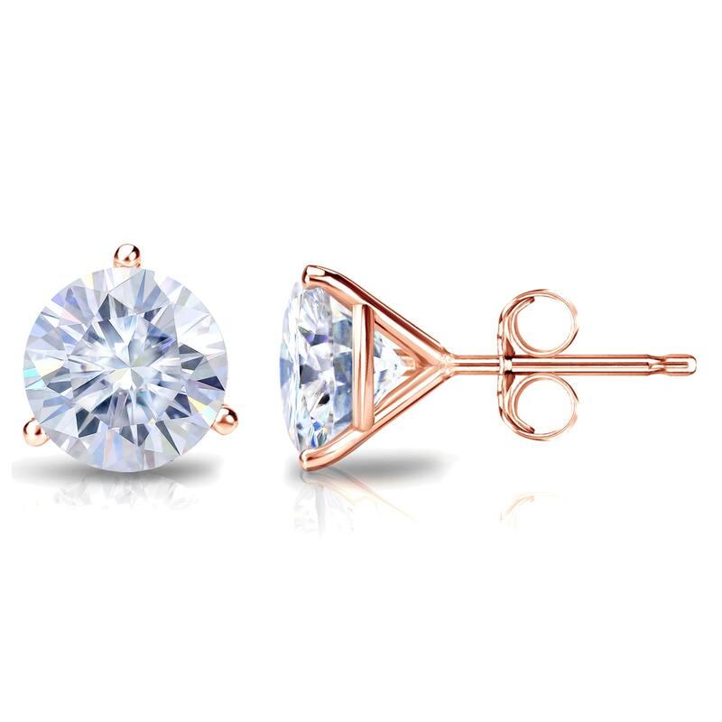 Auriya 1 1/2ctw Round Moissanite Stud Earrings 14k Gold Martini-set - 5.9 mm