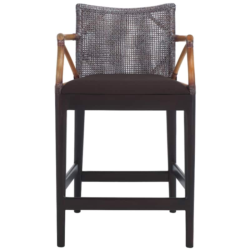 SAFAVIEH Gianni 26-inch Counter Stool - 22"W x 21"D x 36"H - Brown White Wash/ Brown/ Dark Brown