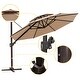 preview thumbnail 3 of 35, Luxury Patio Cantilever Umbrella with Round Double Top