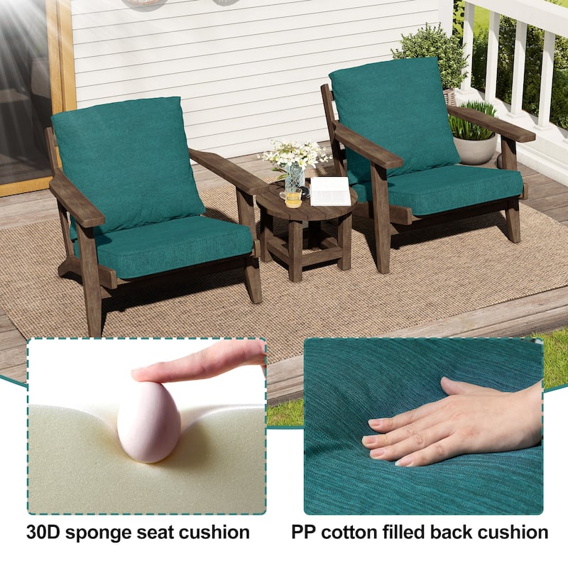 21 W in x 22 D in. Outdoor Deep Seat Chair Cushion Set Dining Patio Chair Pad Set