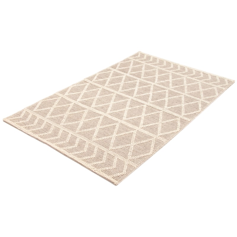 ECARPETGALLERY Braid weave Sienna Cream Wool Rug - 5'1 x 7'11