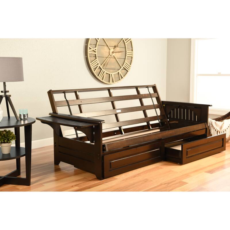Porch & Den DeSoto Espresso Full-size Futon Set with Innerspring Mattress