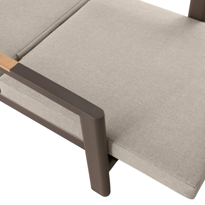 Arlo Teak & Wicker Aluminum Dual-Use Outdoor Chaise Lounge (Set of 2)