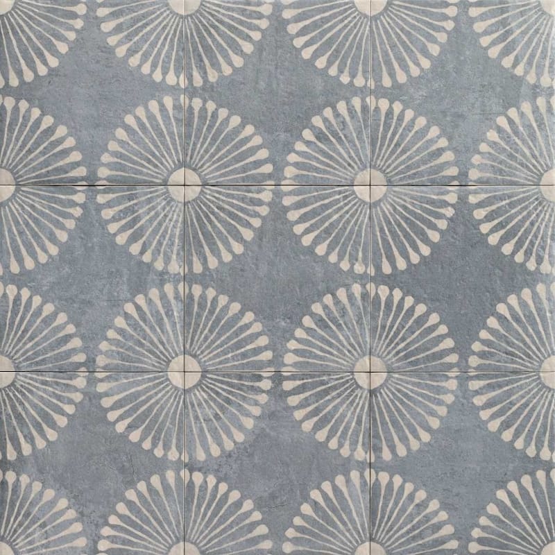 Amanecer 8x8 Glossy Porcelain Encaustic Tile - Floor, Wall & Backsplash