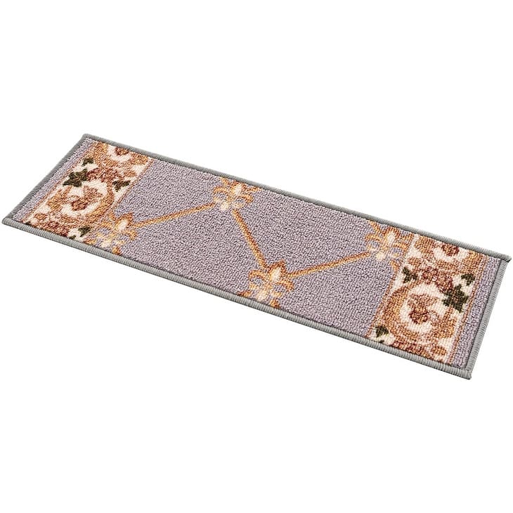 Stair Treads Fleur De Lis Floral Design Non Slip Backing, 8.5''X26''