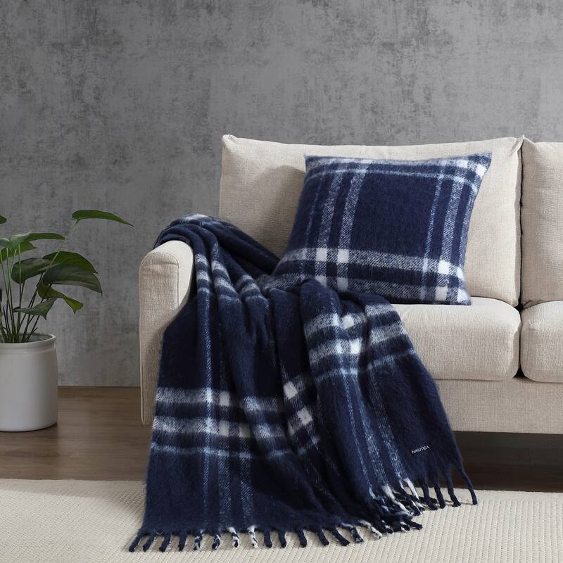 Nautica Ryan Cove Plaid Decorative Throw Pillow - Blue