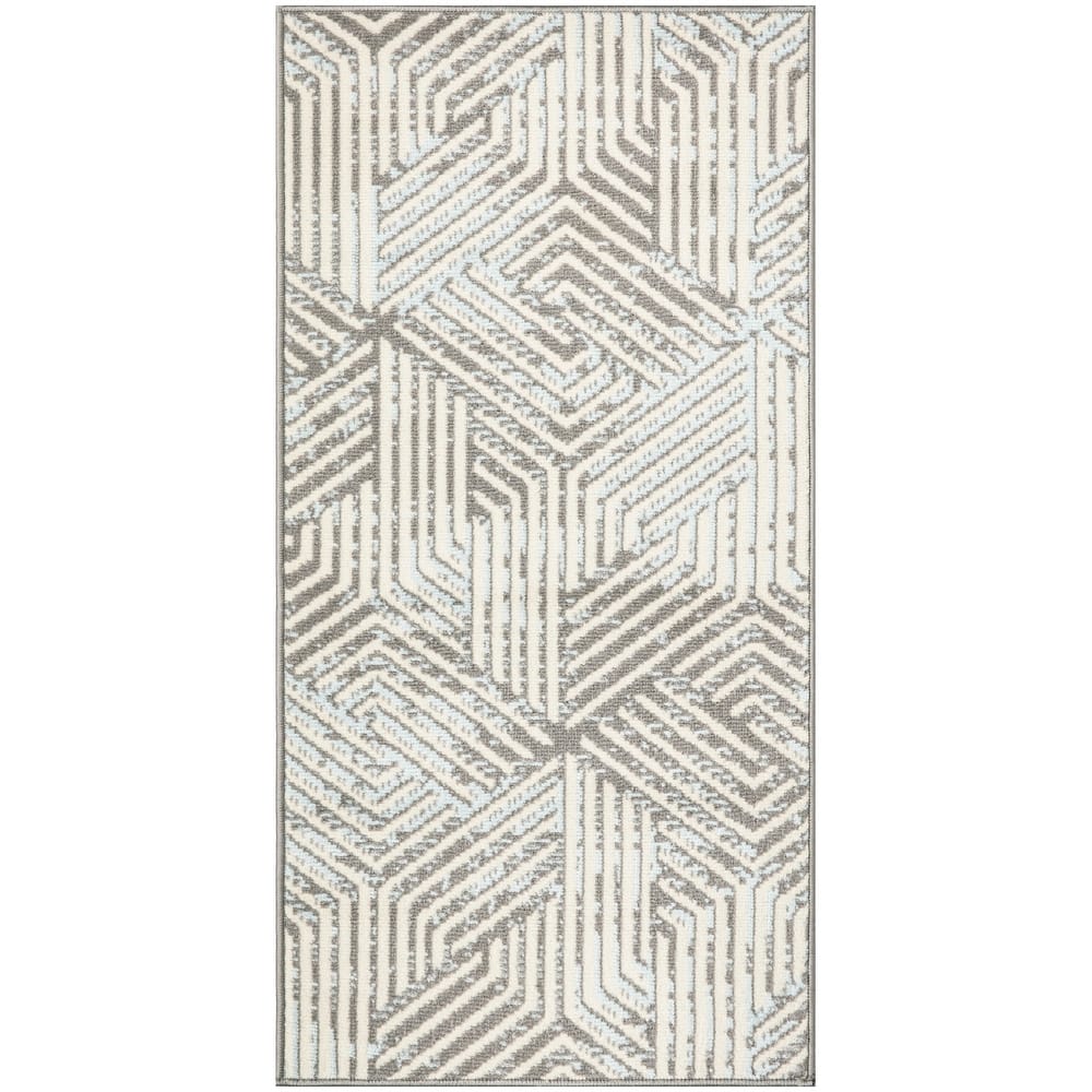 Nourison Grafix Indoor Grey Geometric Area Rug