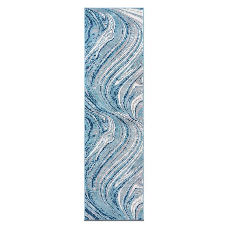 World Rug Gallery Contemporary Abstract Swirl Area Rug
