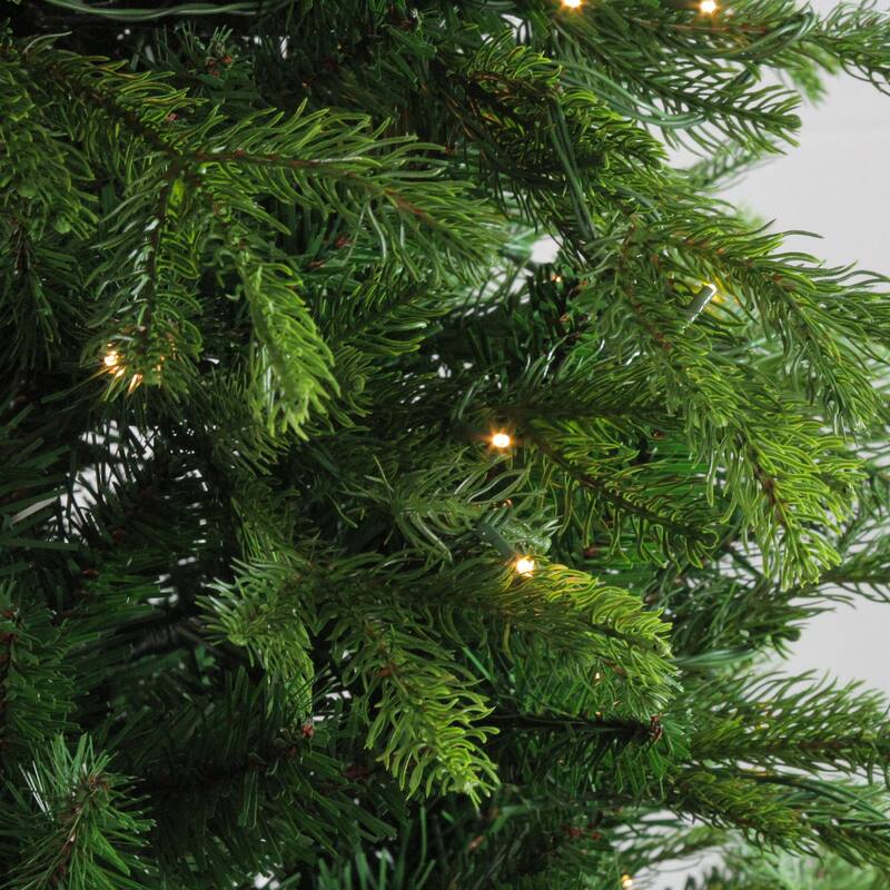 6' Pre-Lit Potted Oregon Noble Fir Slim Artificial Christmas Tree - LED Lights