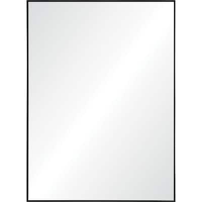 40" Matte Black Finished Framed Rectangular Wall Mirror