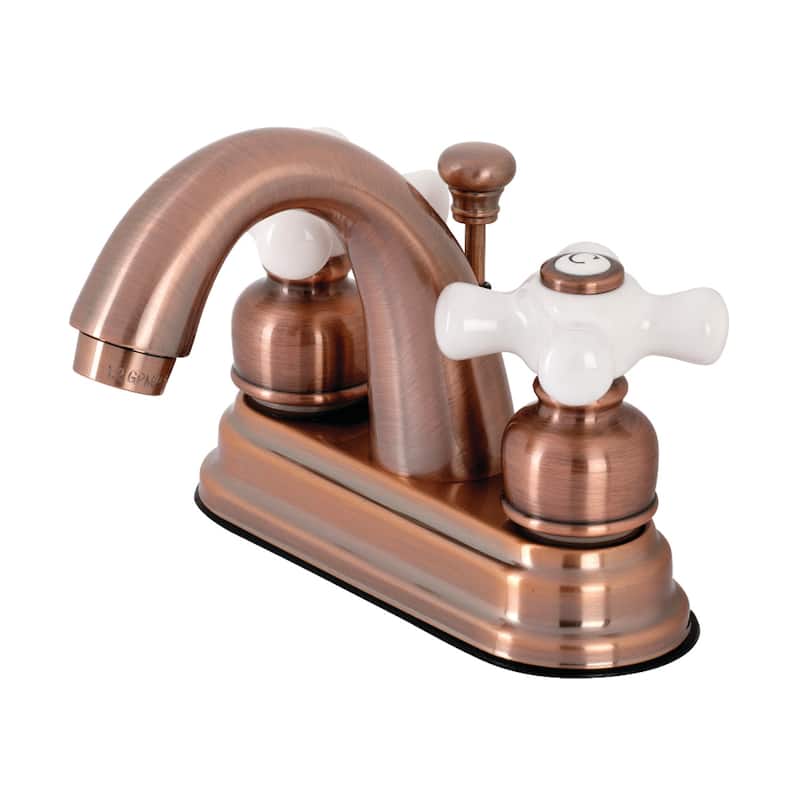 Restoration Two-Handle 3-Hole Deck Mount 4 in. Centerset Bathroom Faucet - Antique Copper