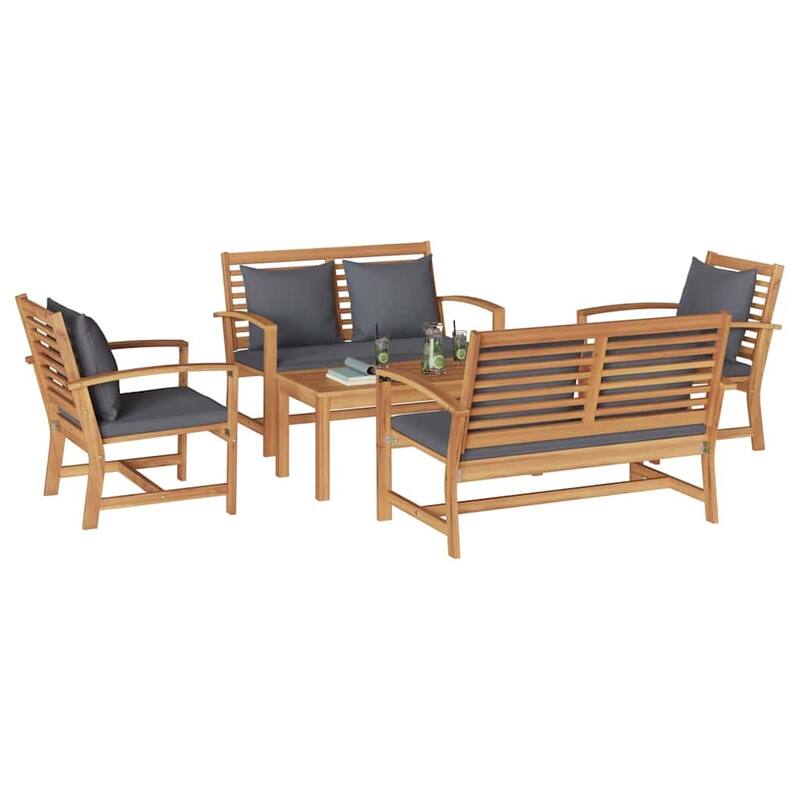 vidaXL Garden Sofa Set Natural Solid teak wood - 37 x 18 x 16