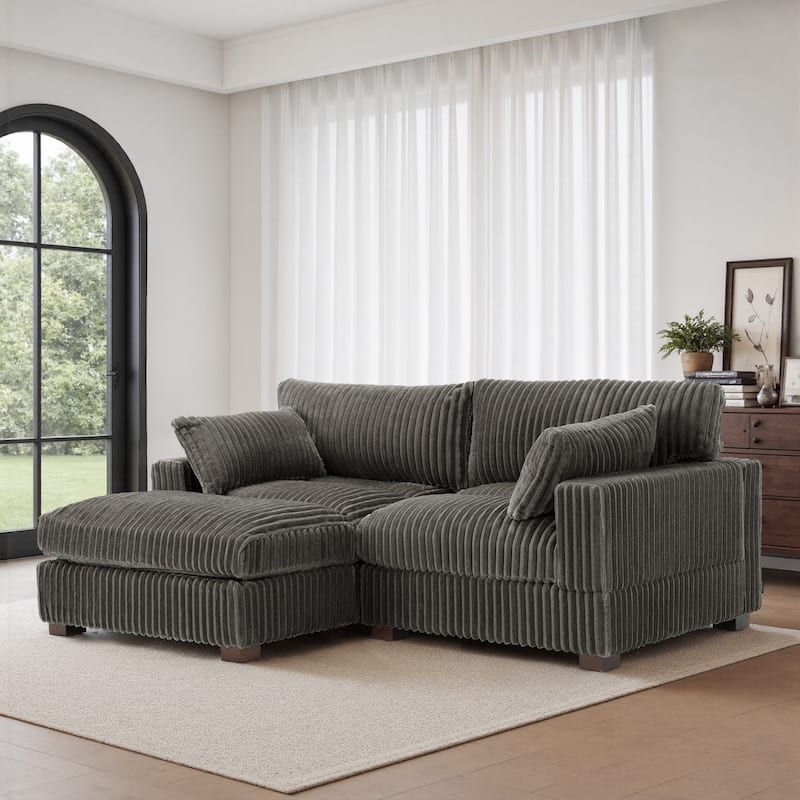 Oversized Plush Modular Sectional Sofa Set L Shaped Couch
