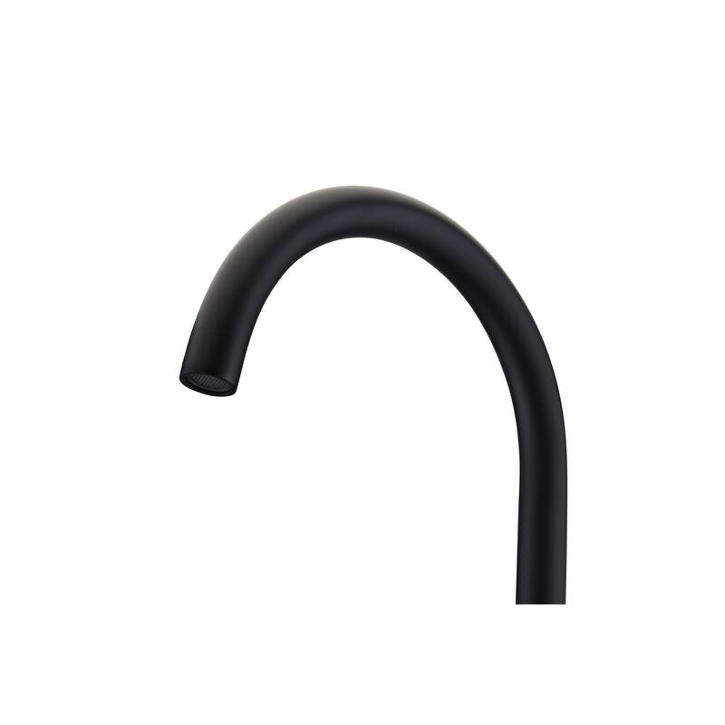 ANZZI Coral 2-Handle Freestanding Claw Foot Tub Faucet with Hand Shower in Matte Black