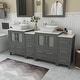 preview thumbnail 25 of 29, Vanity Art 72" Double Sink Bathroom Vanity Set with Engineered Marble Top and Free Mirror
