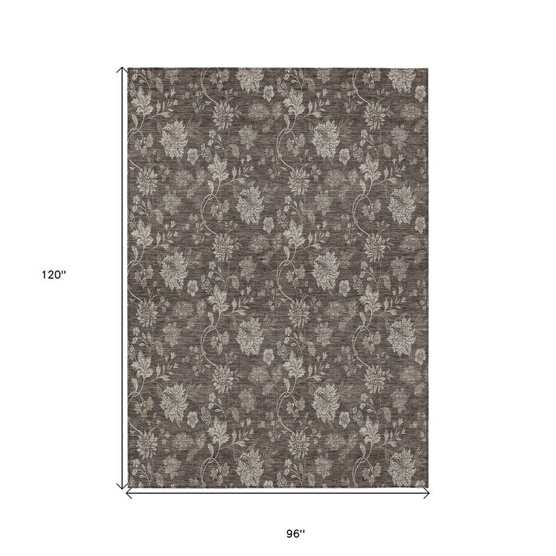 HomeRoots Floral Transitional Rectangle Outdoor Rug
