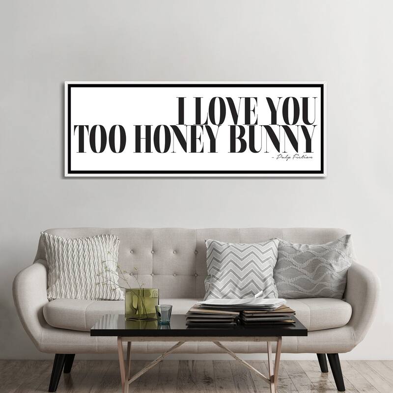 iCanvas "I Love You Too Honey Bunny" by Honeymoon Hotel Framed Canvas Print