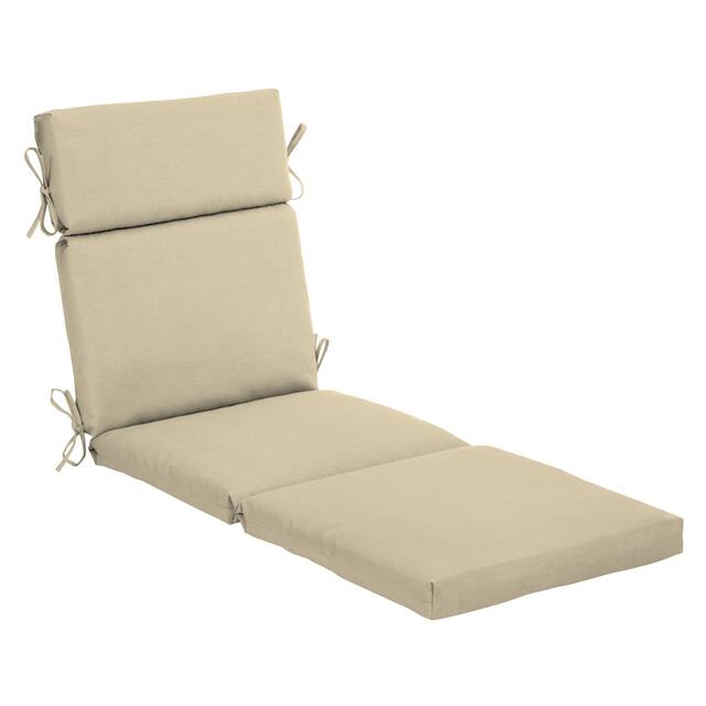 Arden Selections Leala Texture Outdoor Chaise Lounge Cushion - 77 in L x 22 in W x 3.5 in H - Taupe Leala Texture