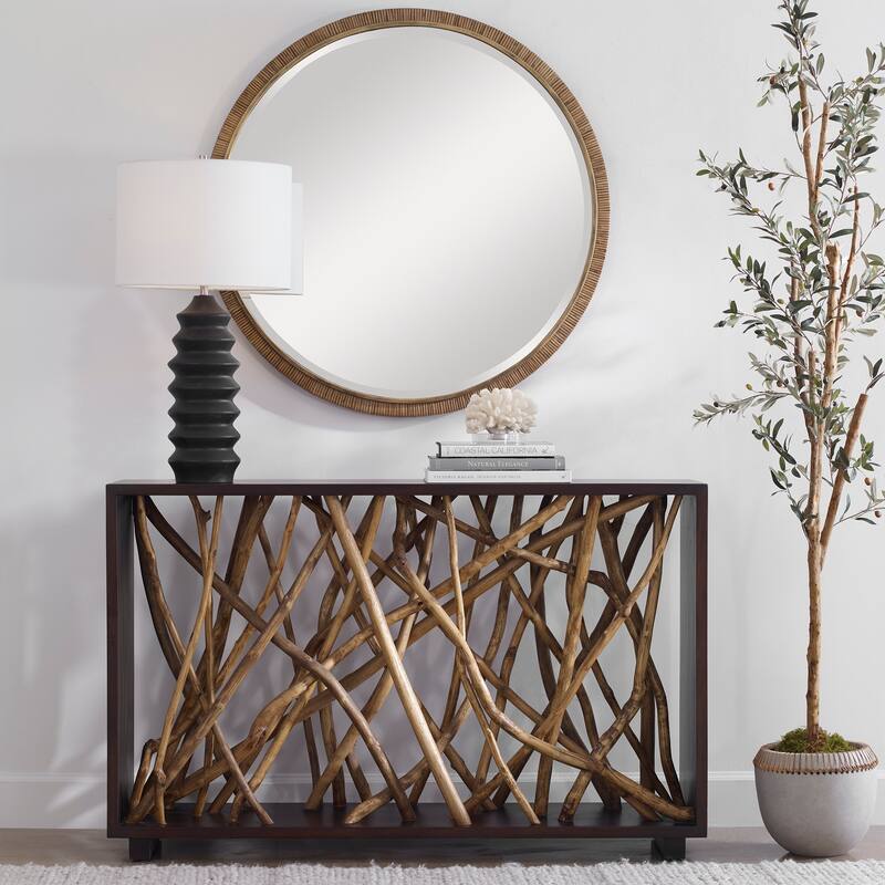 Uttermost Teak Maze Console Table - 54"W x 35"H x 14"D