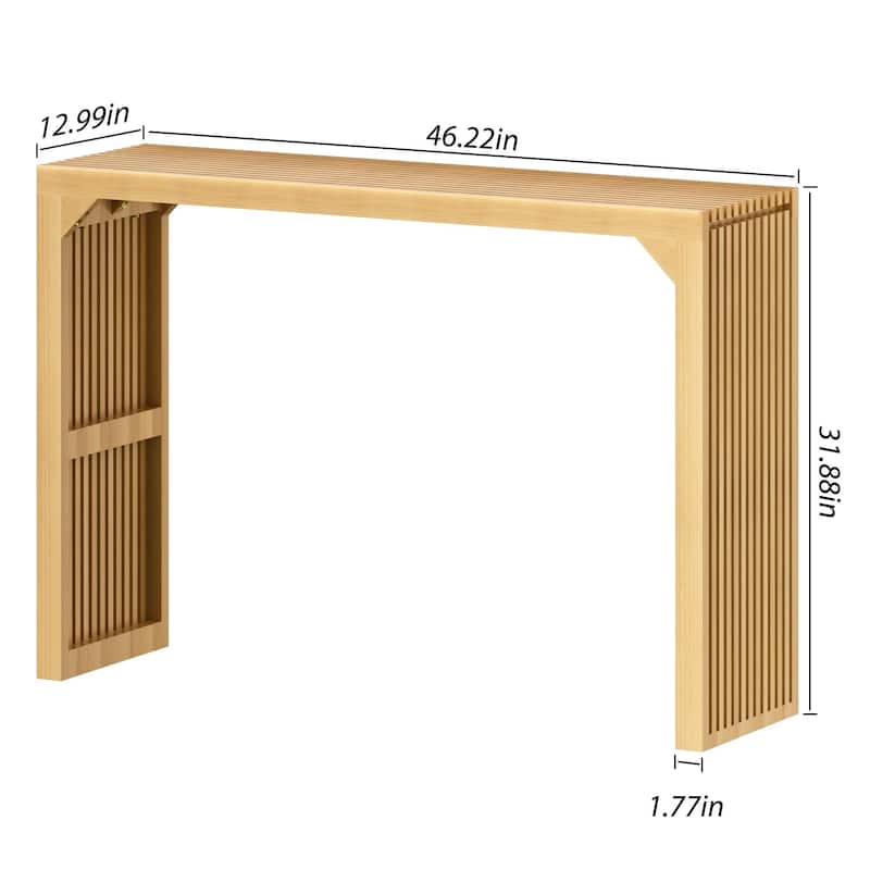 46" Solid Wood Console Table with Grille Design