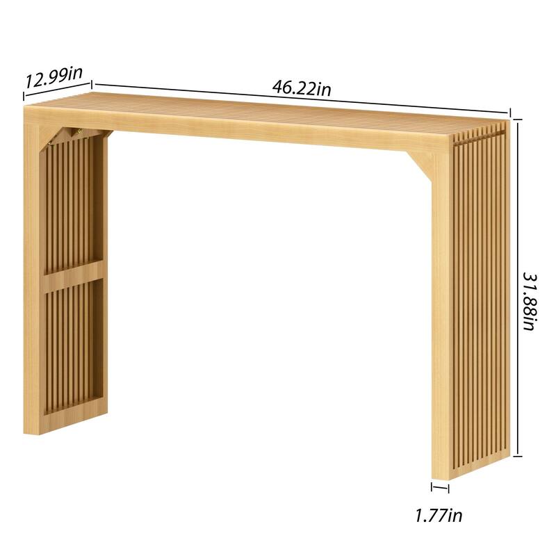 46" Solid Wood Console Table with Grille Design and 250lbs Weight Capacity
