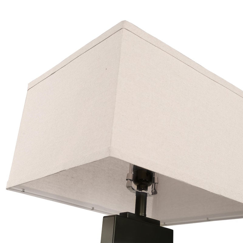 Rectangle Wood USB Table Lamps Set of 2