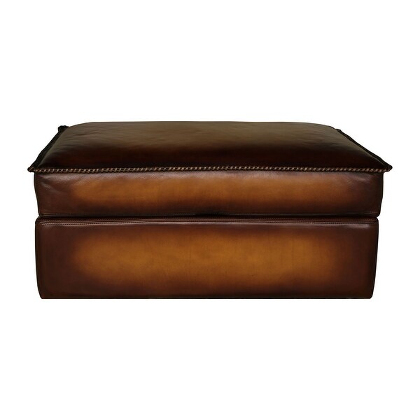 Urban Cowboy Deluxe Top Grain Artisan Leather Storage Ottoman