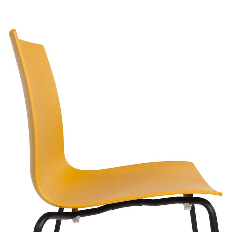 Furnish Theory Aero-S Pro Indoor/Outdoor Stackable Dining Side Chairs Polypropylene Shell & Powder-Coated Steel Legs (Set of 2)