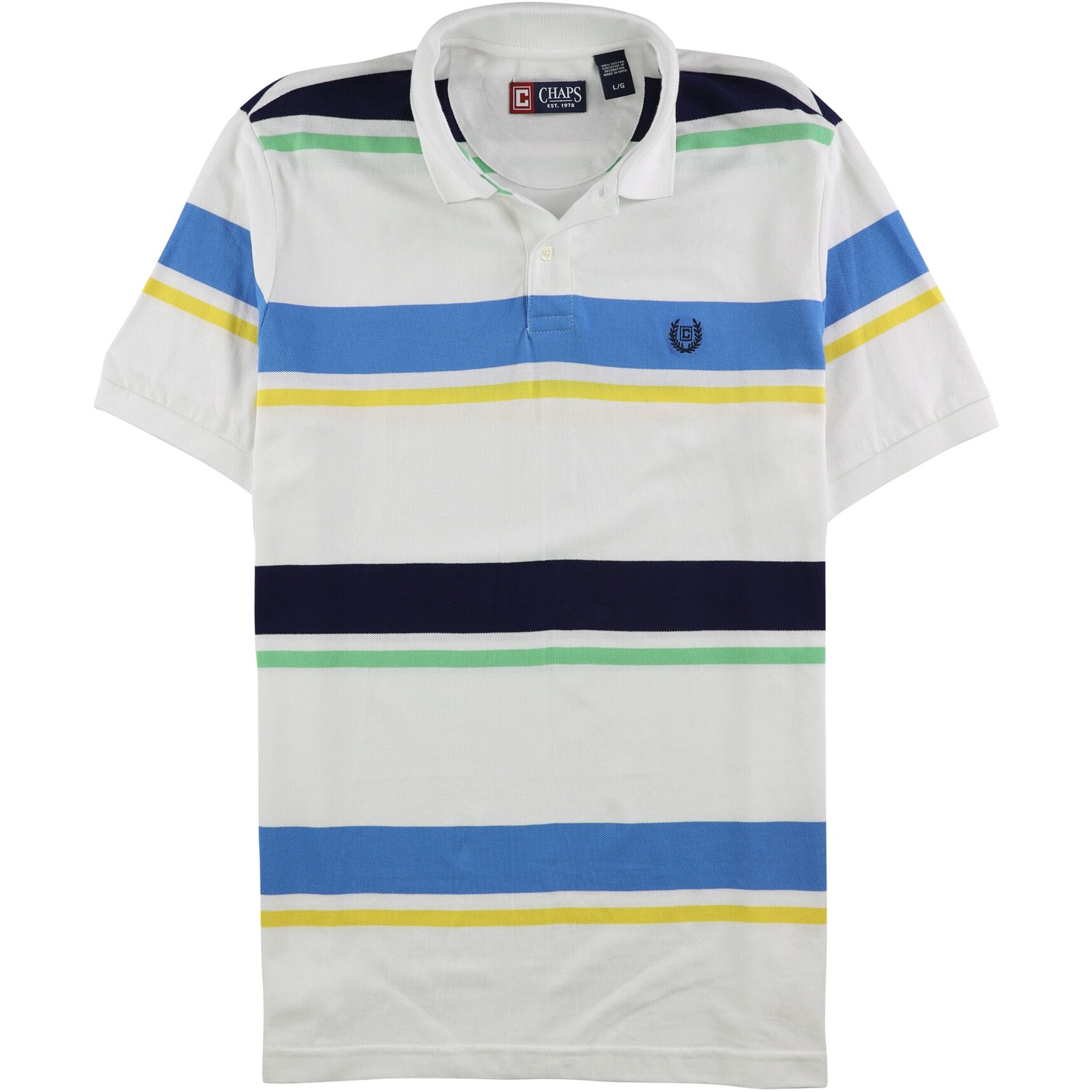 Shop Chaps Mens Striped Knit Rugby Polo Shirt Overstock 29751672