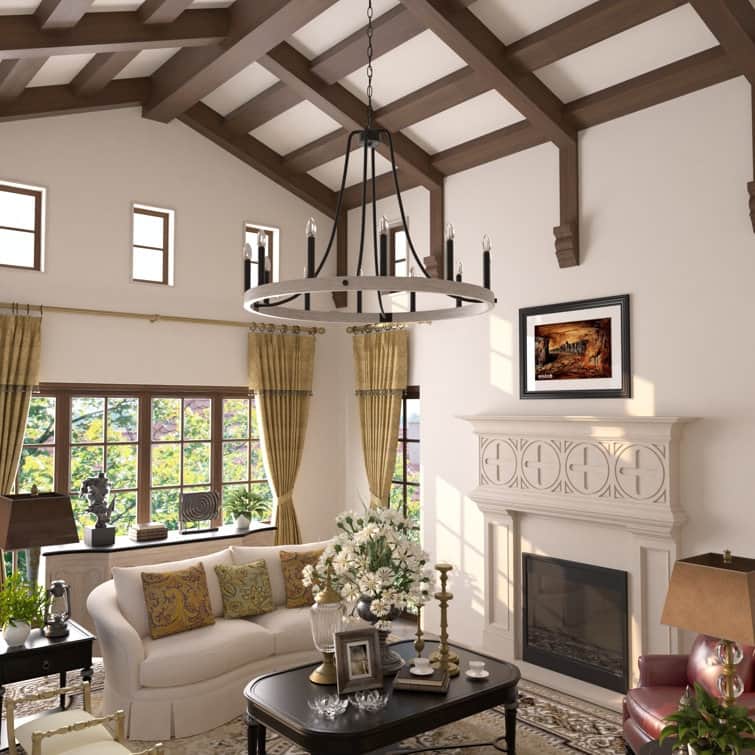 Acroma 12-light Acroma 12-light 34In Farmhouse Modern Wagon Wheel Chandelier - N/A