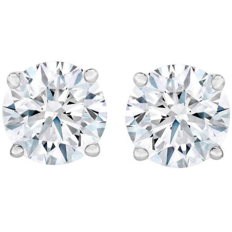 4.23 cttw Round Diamond Studs White Gold