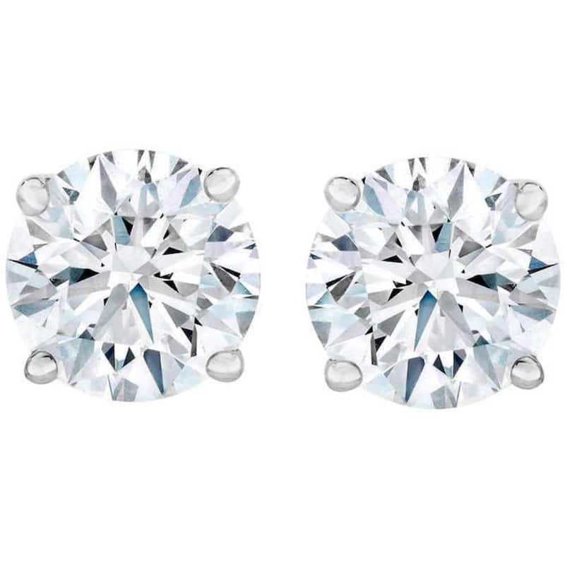 Bliss Diamond 4.23 cttw Round Diamond Studs White Gold - White